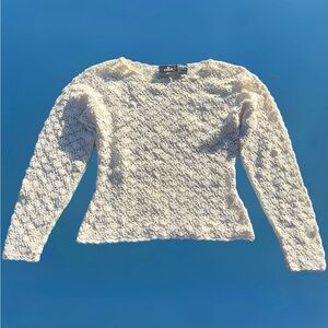 Early 2000s VTG, cream crochet, long sleeve chunky sweater